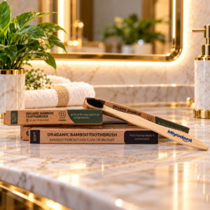 Miyodent organic bamboo toothbrush with ultra soft floss-tip bristles