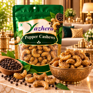 Premium Pepper Cashews – crunchy roasted cashews seasoned with aromatic black pepper