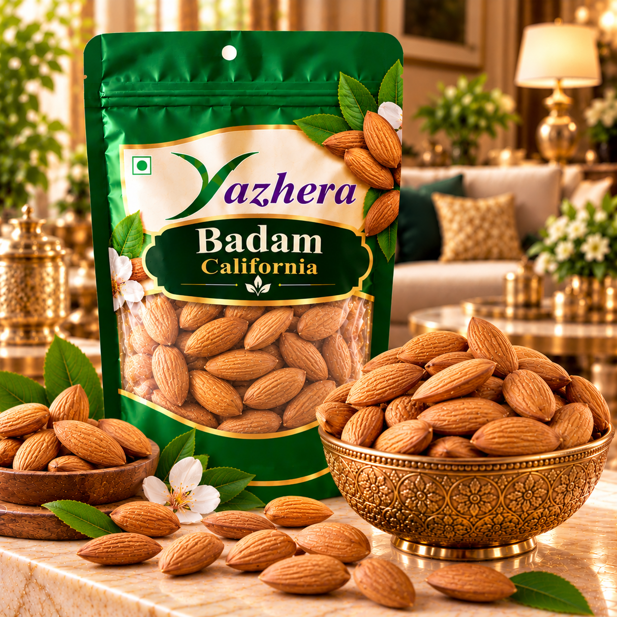 premium yazhera california almonds Premium California almonds – crunchy Badam for healthy snacking and everyday recipes