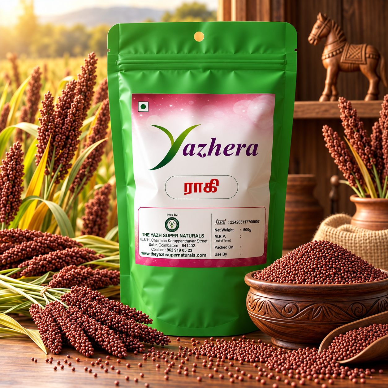 yazhera ragi grain pack in golden fields yazhera ragi grain pack in golden fields